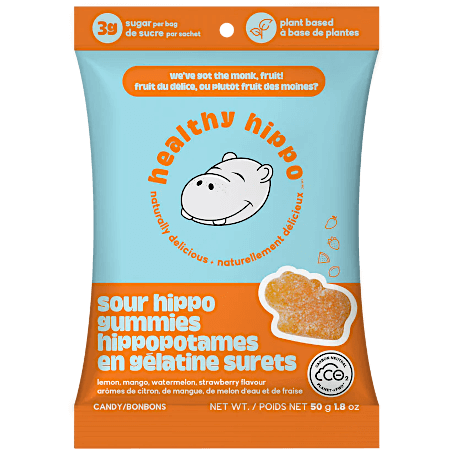 Plant-based, Low Sugar Gummies - Sour Hippo Gummies